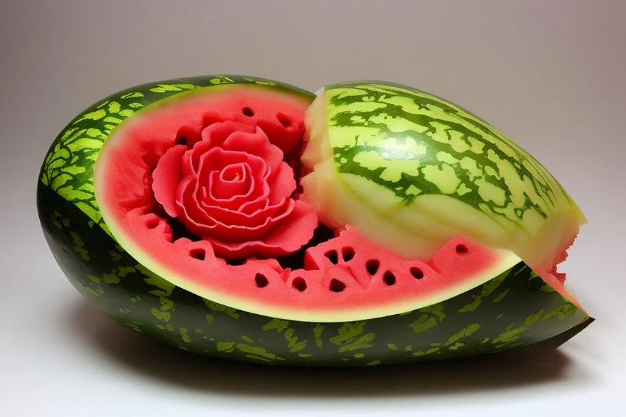 rose watermelon carving