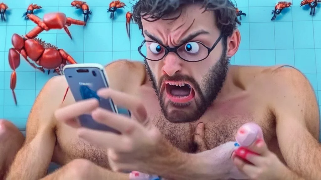 guy watches dirty videos on cellphone and gets crabs