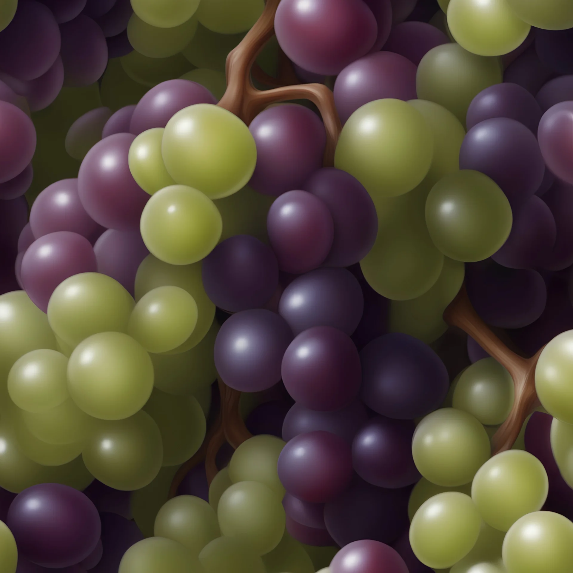 realistic! photorealistic! a bunch of grapes with faces on them