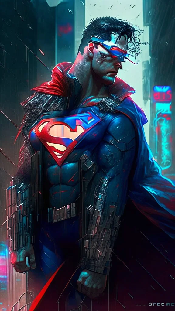 cyberpunk inspired superman