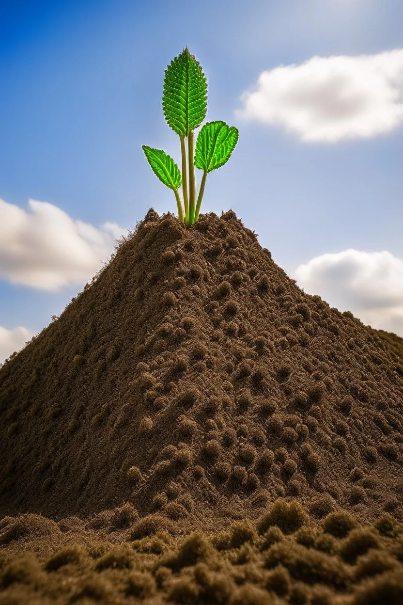 skyscraper sprouting from dirt