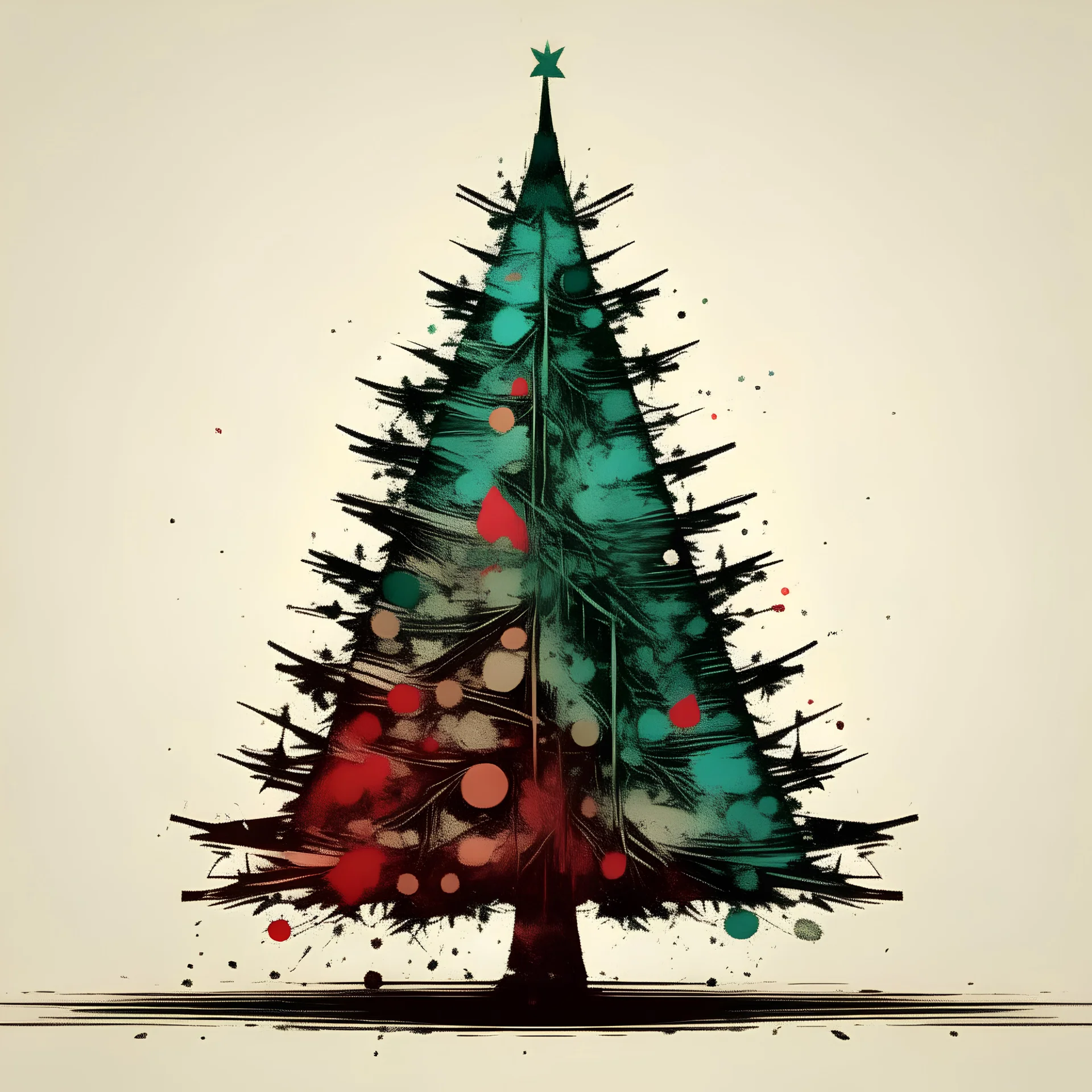 A Christmas tree in the style of grunge