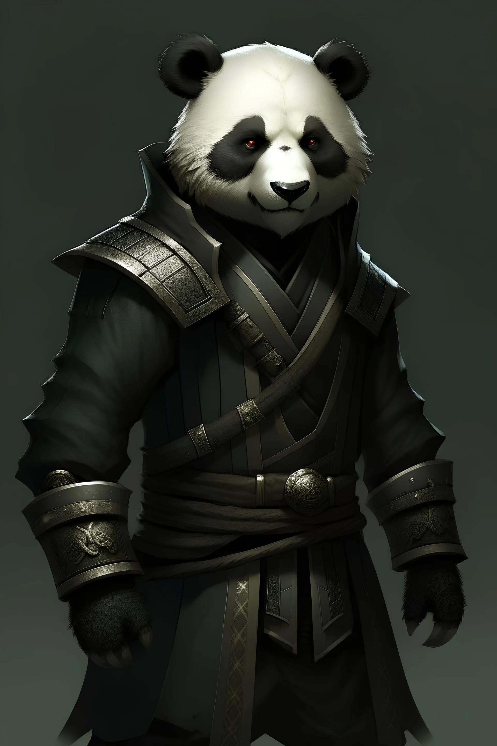 Panda male, Rogue, black clothes,