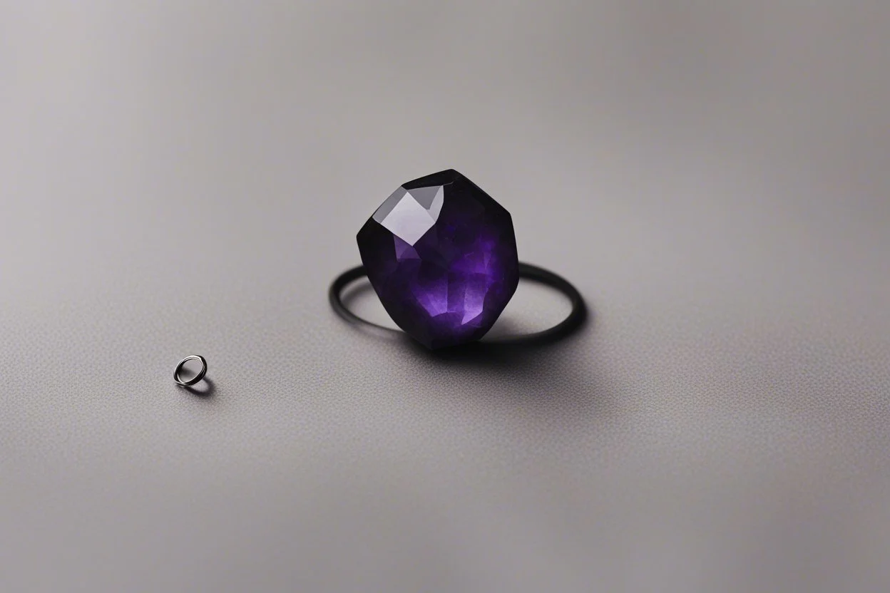 небольшое чёрное кольцо с лиловым камнем выпало на пол.