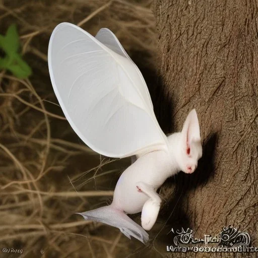 Skinwalker hairless white bat