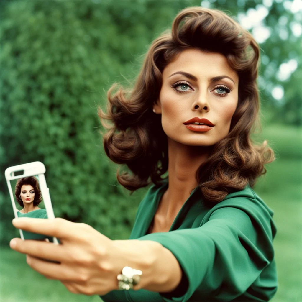 Young Sophia Loren takes a selfie