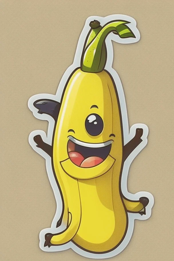 Banana cute cartoon character sticker