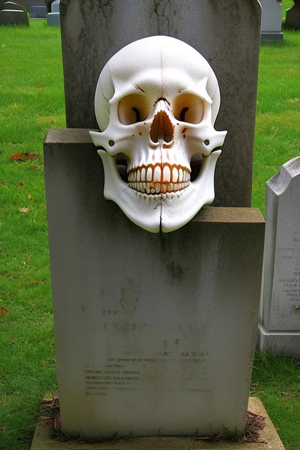 santa skull in graveyard