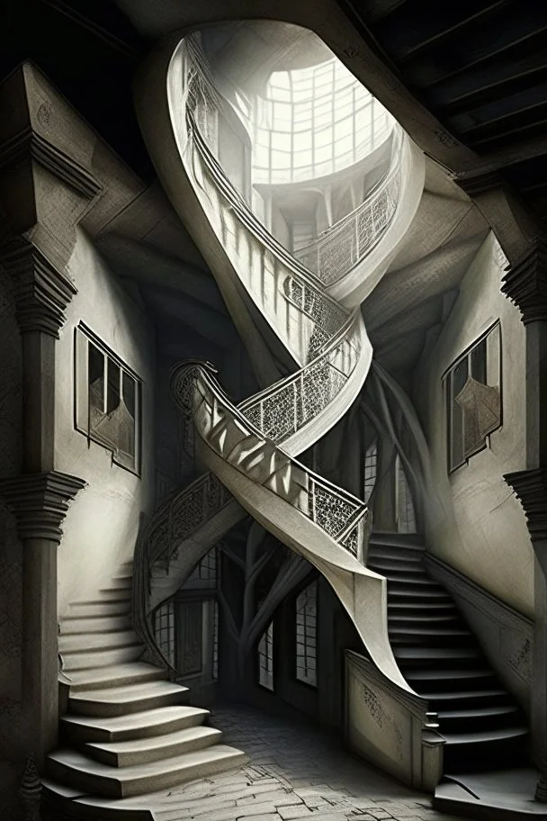 tavern dystopian rich straight stairs entrence building white