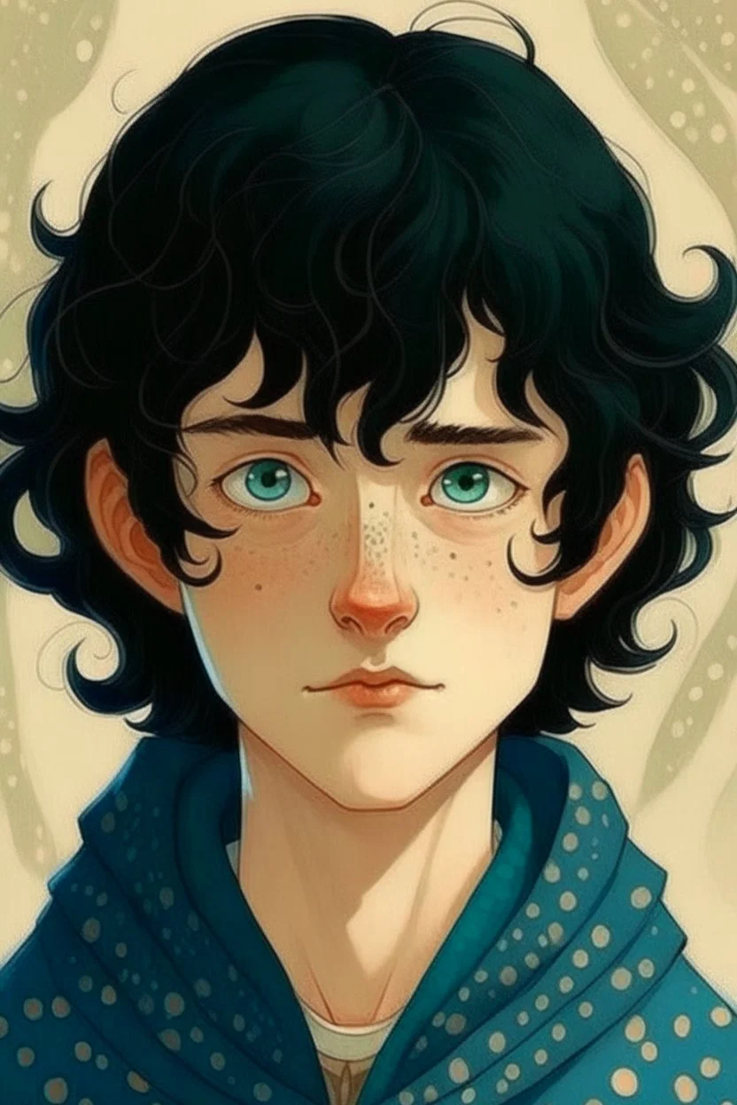 black hair freckles blue eyes young wizard beardsley