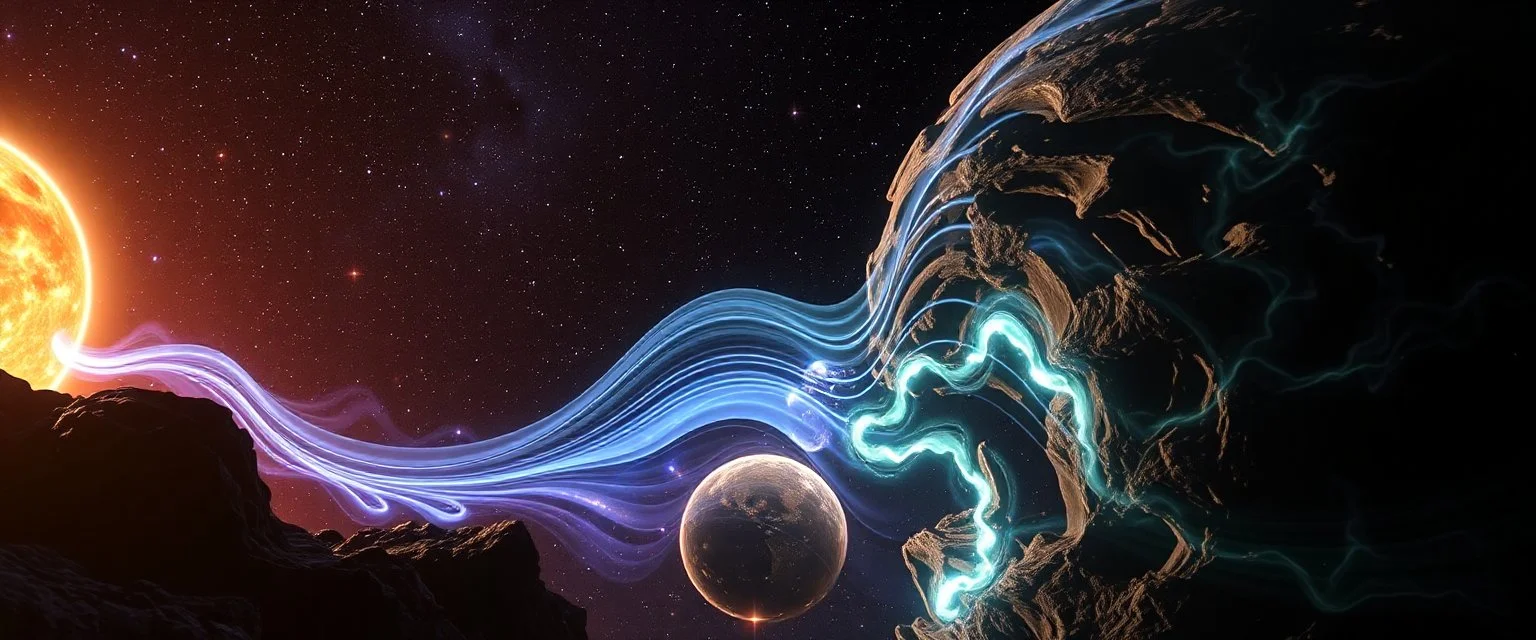 Recent Discoveries Magnetic Wave Convergence Researchers have detected unique convergence points where planetary magnetic fields align with solar winds, creating temporary bridges for energy-based life forms to migrate between worlds. Temporal Echo Networks Evidence suggests vast networks of temporal echoes exist in asteroid belts, preserving moments in time that can be accessed by beings capable of phase-shifting through causality streams. Bio-luminescent Storms Deep space observations reveal s