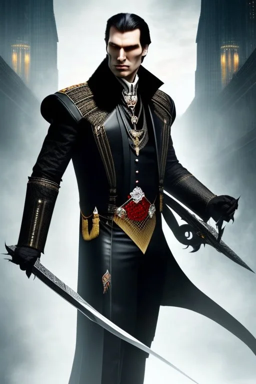 a tall, imposing Vampire, with broad shoulders and massive arms, Long, black hair, a nose that curves down like a vultures beak, a large, square chin with a large impression denting the center of it, extremely pale skin, dark, evil eyes, wearing a black leather jacket and pants with a black high collared leather cape, realistic lighting, Very accurate, full body portrait, eyes looking directly into the camera in dark dramatic lighting, realistic, photorealism, 4k, HD, Ultra-HD,