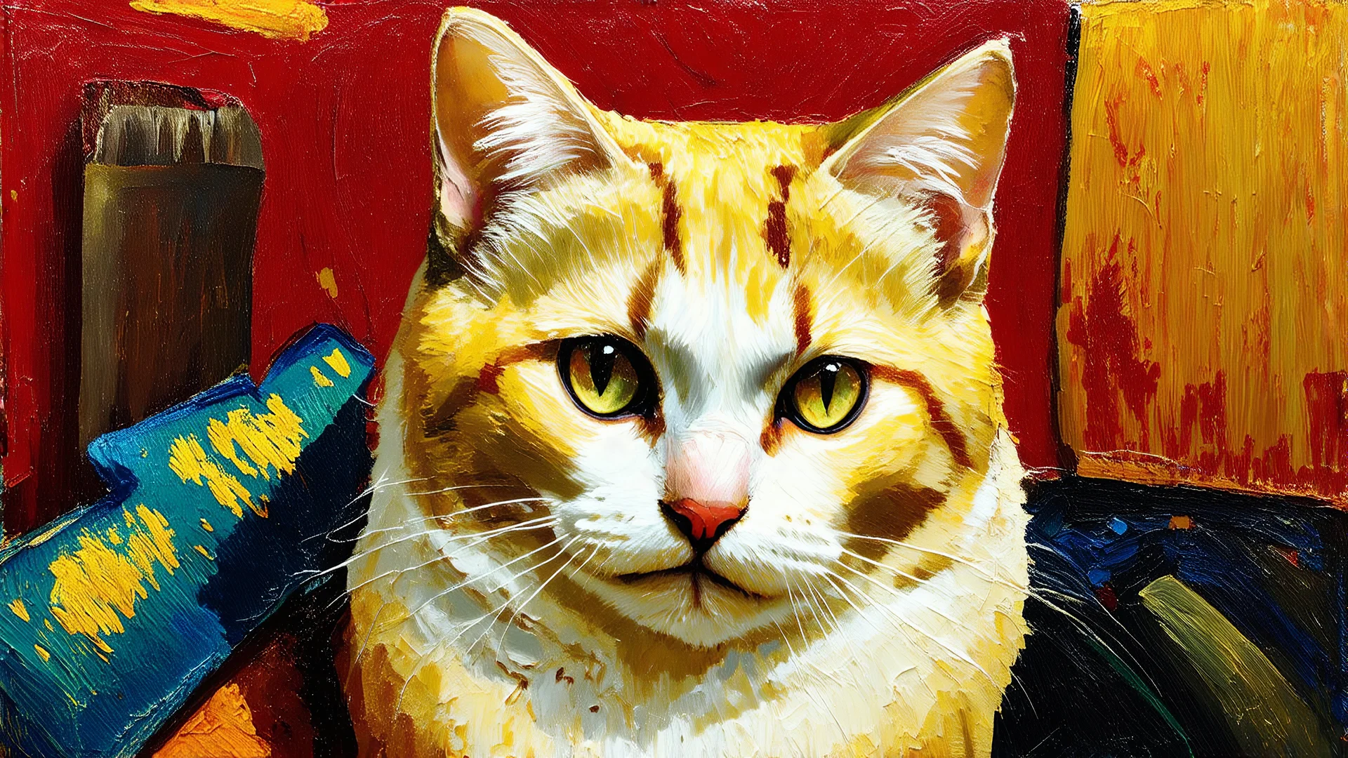 Portrait of a cat by Van Gogh