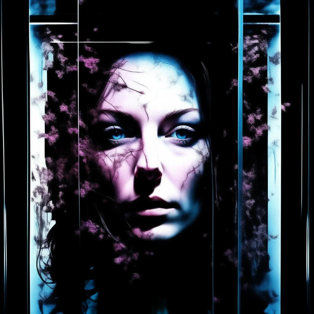 woman behind glass, Alex Maleev