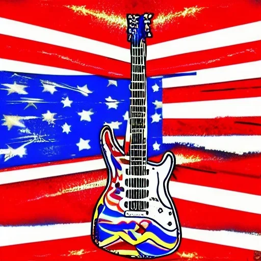 PEACE electric guitar PEACE psychedelic hippie trippy acid LSD PEACE GUITAR peacesign AMERICAN FLAG SUNGLASSES