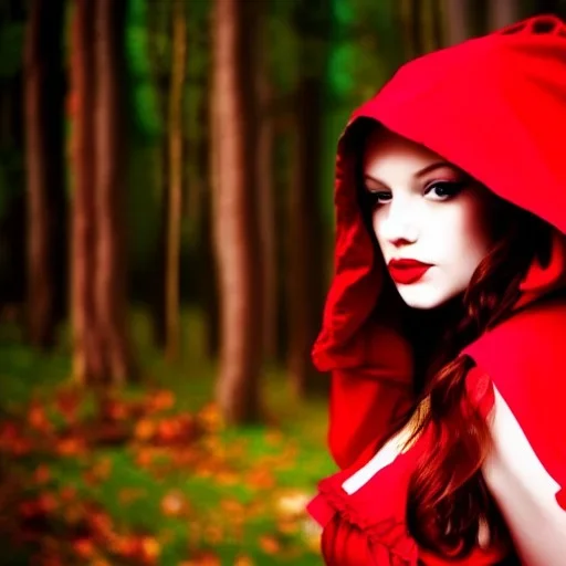 sensual, gorgeous red riding hood