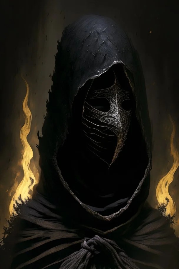 The Fire Keeper in world of the dark souls 3, She is often depicted wearing a long, dark robe that covers her entire body. Her attire is black in color, matching the somber and mysterious atmosphere of the game. She adorns a mask on her face, which adds to her enigmatic presence. The mask conceals her features and gives her a haunting and intriguing look. Overall, her appearance combines elements of darkness, secrecy, and depth, reflecting her role as the guardian of the fire in the game.