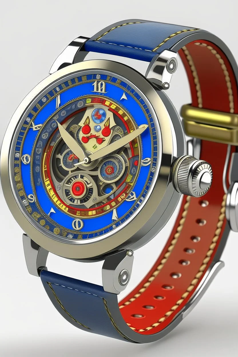 "Produce a lifelike representation of an Alain Silberstein watch, incorporating a stable.cog-inspired aesthetic that reflects the brand's commitment to quality and innovation."