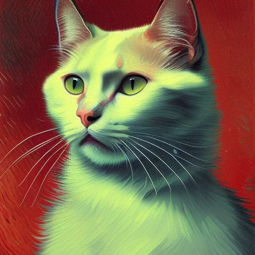 Portrait of a cat by Van Gogh