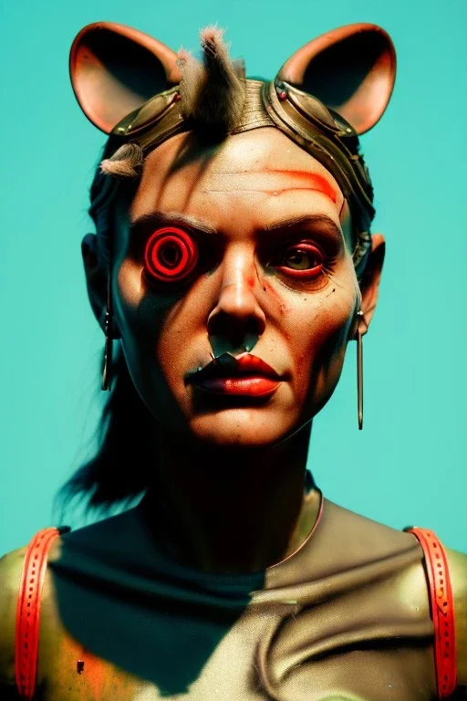 Fashion Portrait, tank girl pin-up, make up, natural busty, retro futuristic style, glow eyes, cinematic, Ultra realistic, wide angle view, soft color, highly detailed, unreal engine 5, ray tracing, RTX, lumen lighting, ultra detail, volumetric lighting, 3d, finely drawn, high definition.