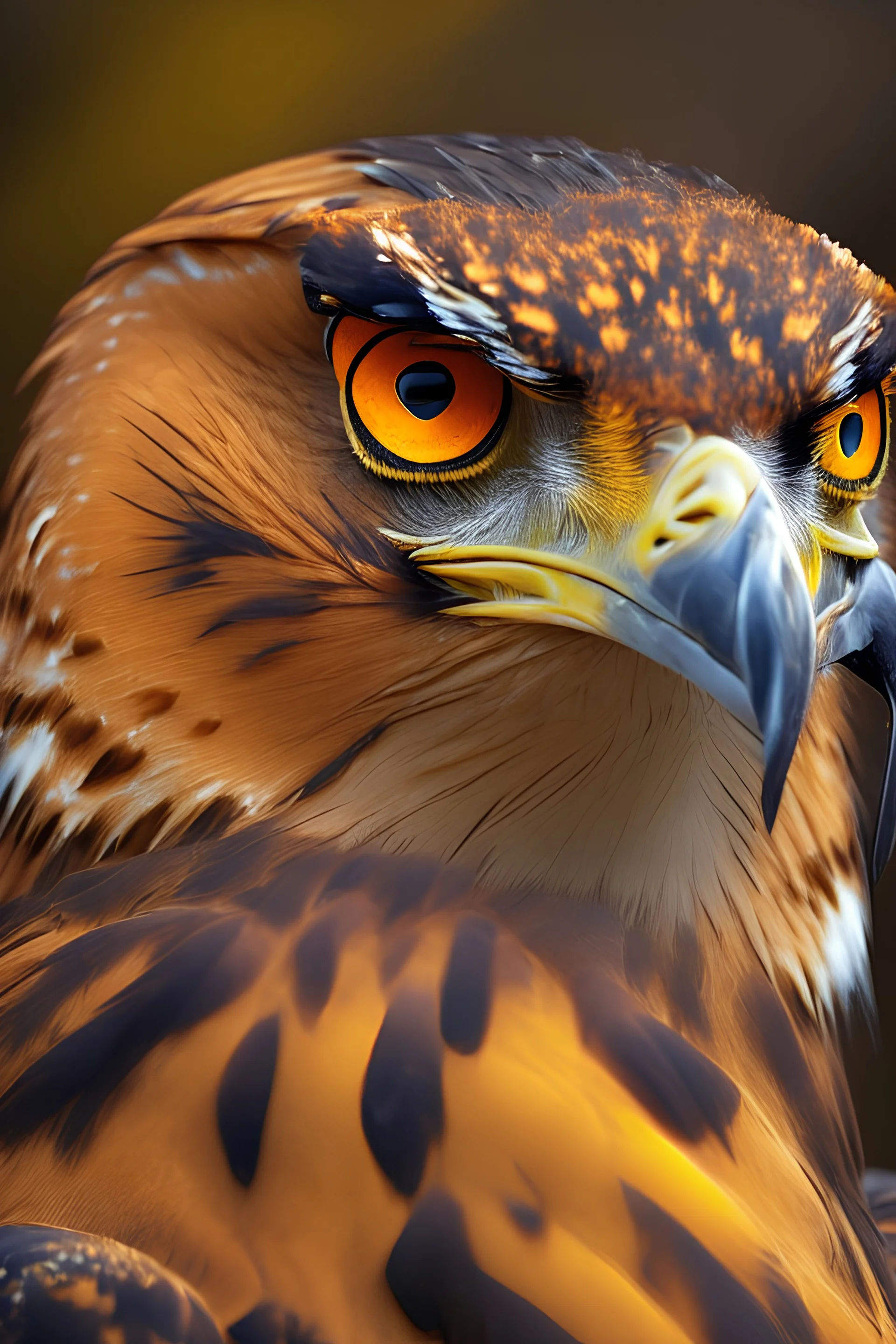 hawk with orange eyes