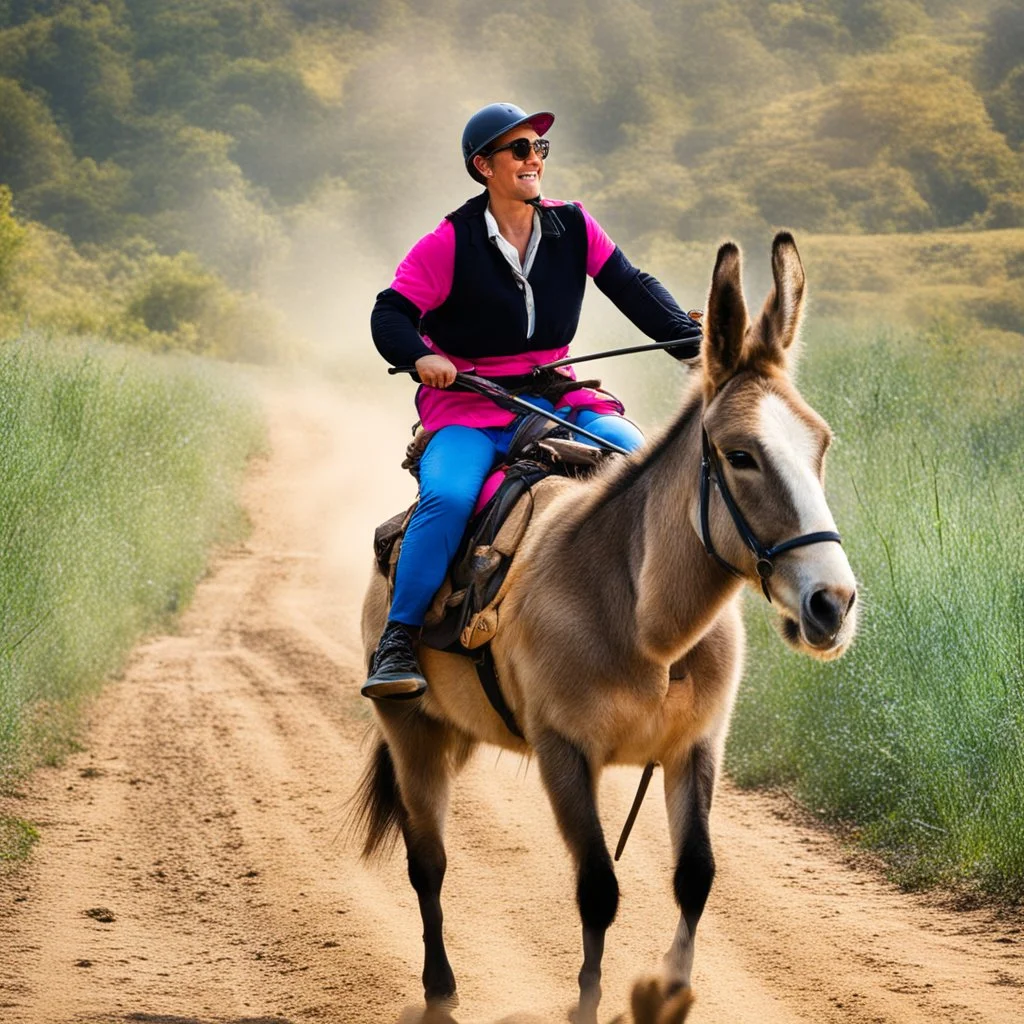 riding a donkey