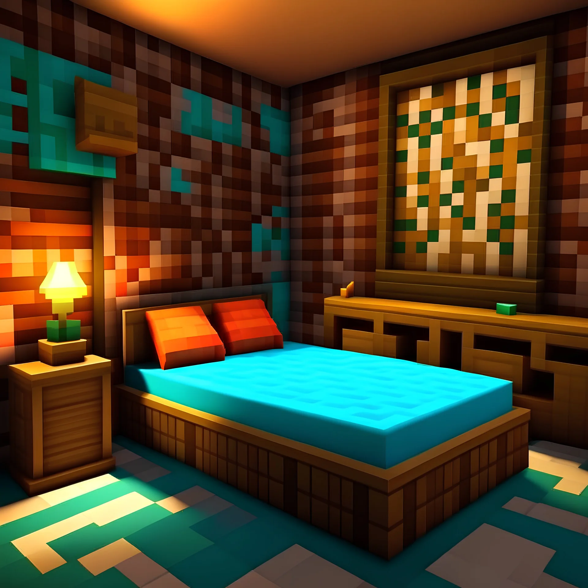 minecraft style room with the bonus chest background