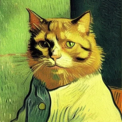 Portrait of a cat by Van Gogh