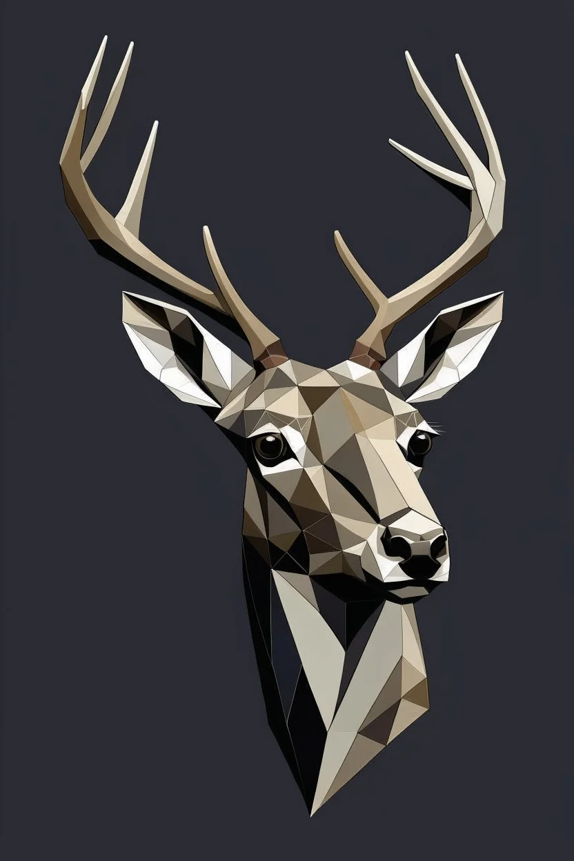 Geometric deer face side