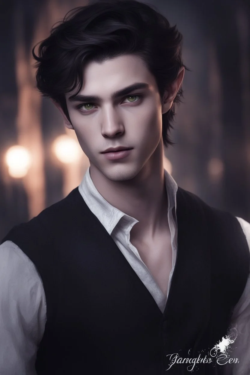 teenager handsome elven, with long pointed ears