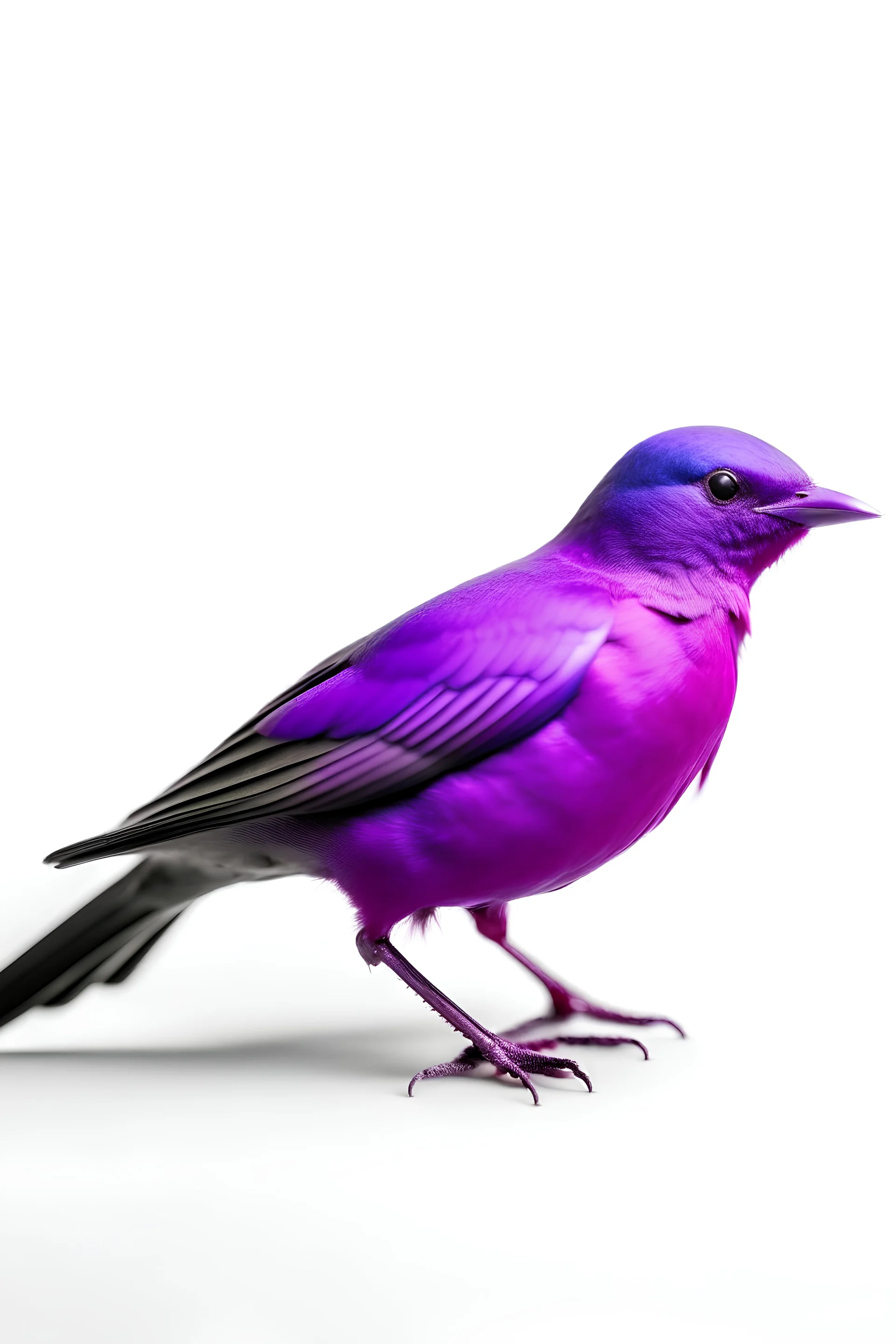 purple bird in white background