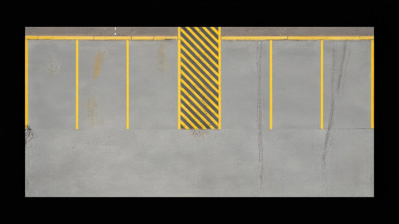 Ground layout for a parking lot. Add skid-marks, add oil ground stains, fine cracks and weathering, wet spaces, potholes. and make a little darker