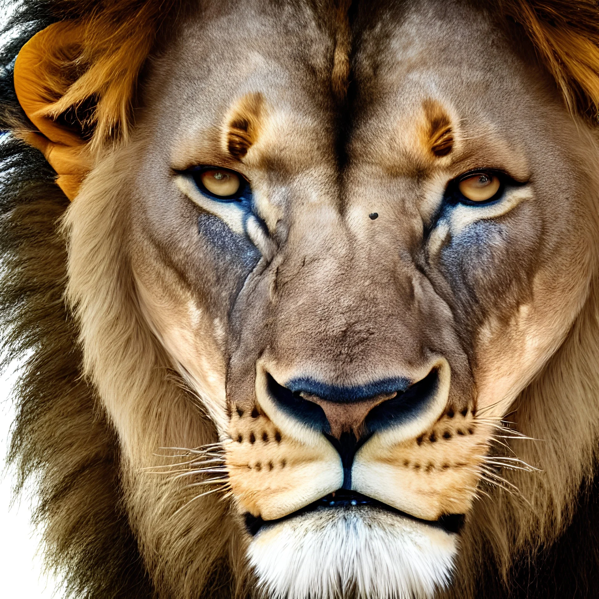 NextGen realistic lion front forehead view