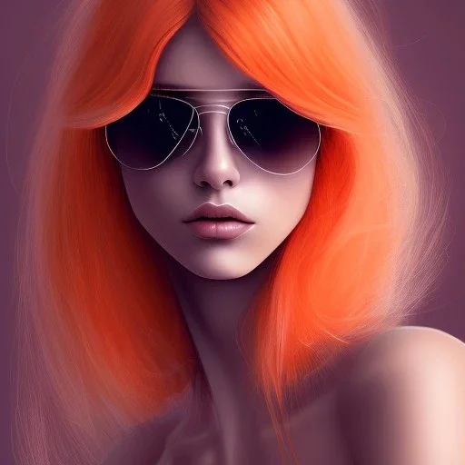 Create a drawing of a girl with bicolor hair in shades of orange and white!She can have any clothing, accessories, or color palette you desire, but make sure those bright orange and white hues of her hair are the focal point of you draing.