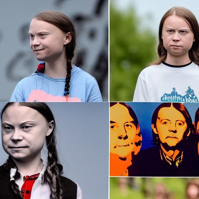  Greta Thunberg portrait as the musical band the Beatles