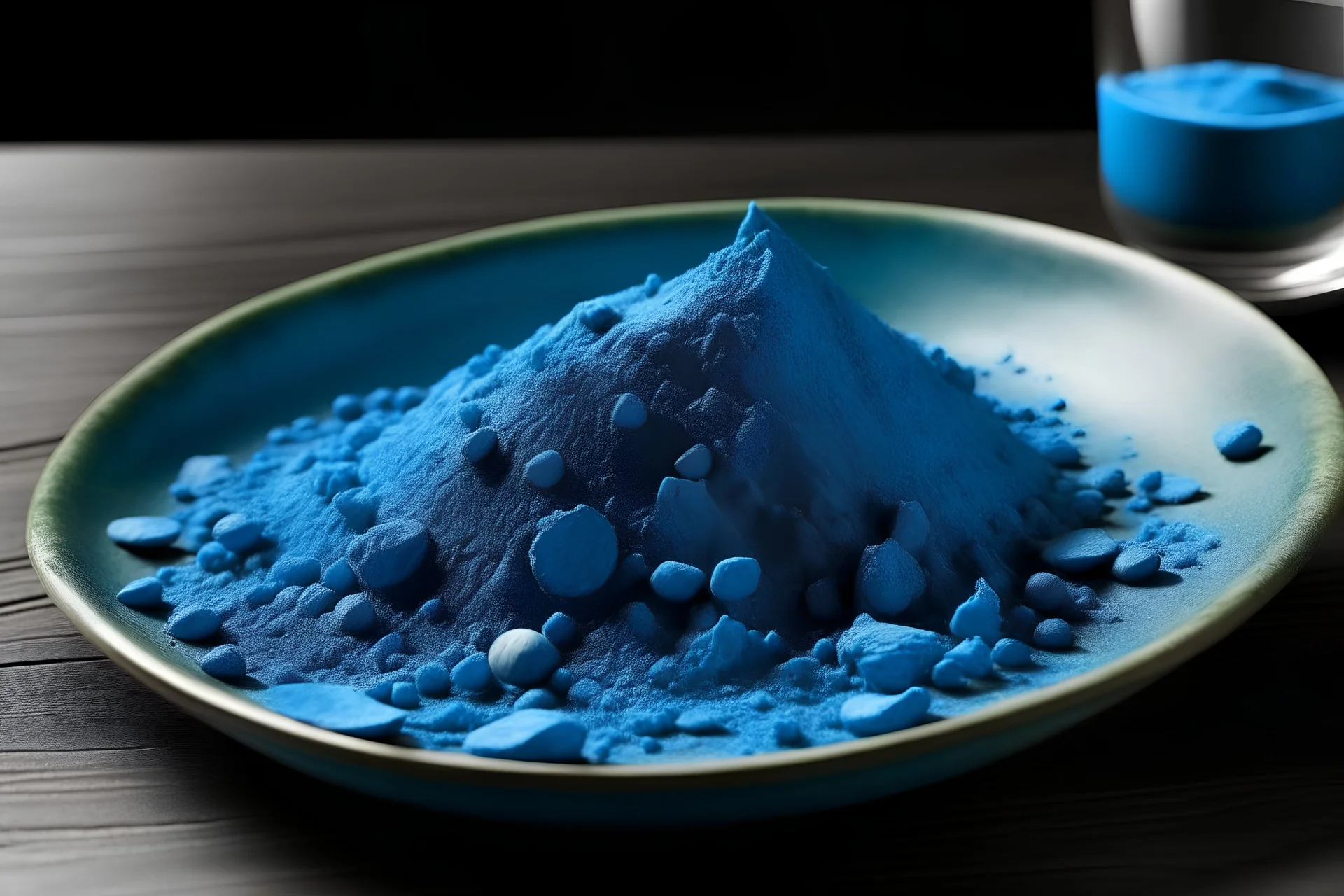 blue powder food supplement
