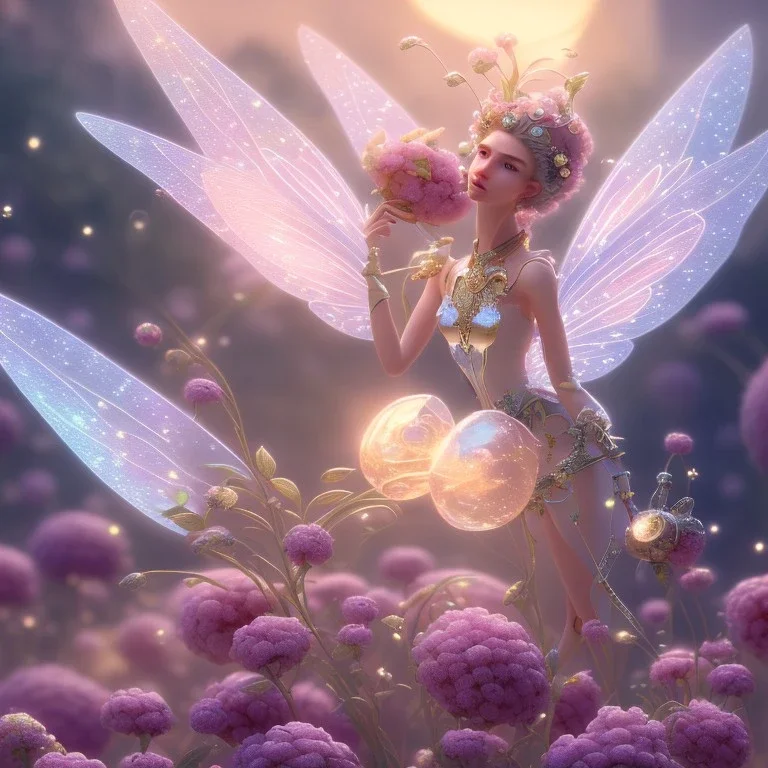 subtle transparent fairy flower in a galactic ambiance, delicate colors, in the foreground, full of details, smooth，soft light atmosphere, light effect，vaporwave colorful, concept art, smooth, extremely sharp detail, finely tuned detail, ultra high definition, 8 k, unreal engine 5, ultra sharp focus