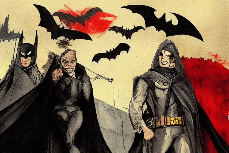 Batman, Frodo and Dracula painted by William Turner