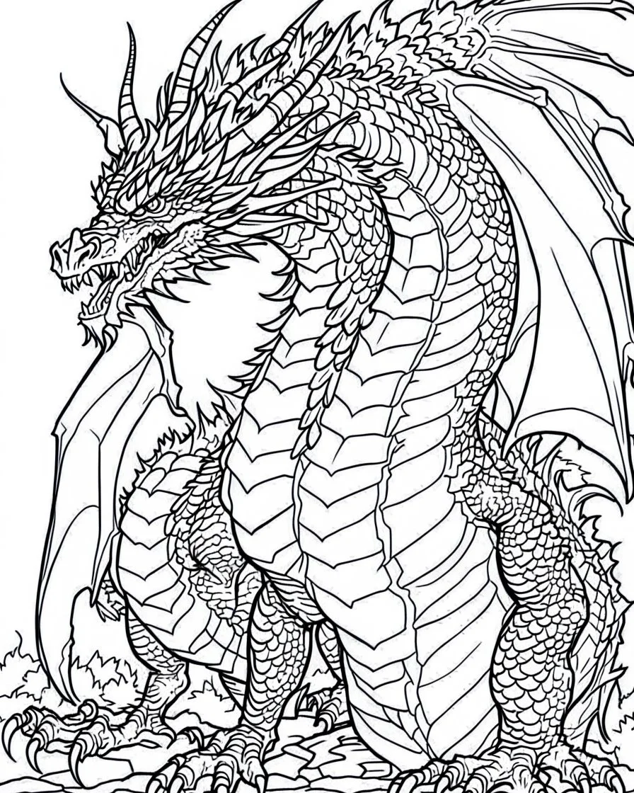 That really massive dragon coloring page