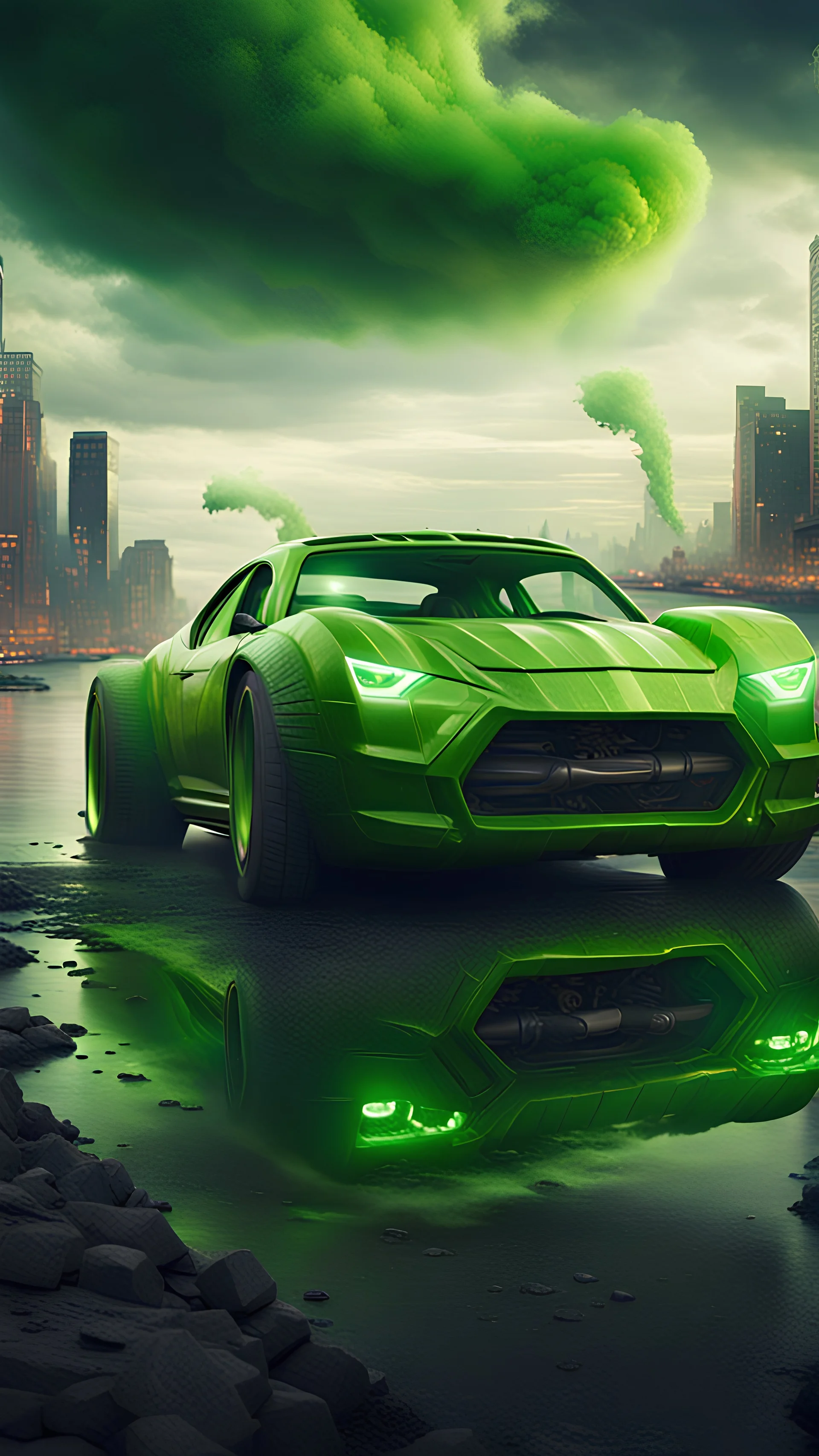 Hulk as la voiture surreal 8K image