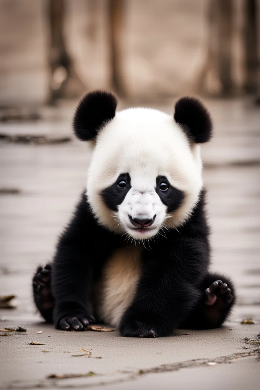 A slightly drunk baby panda