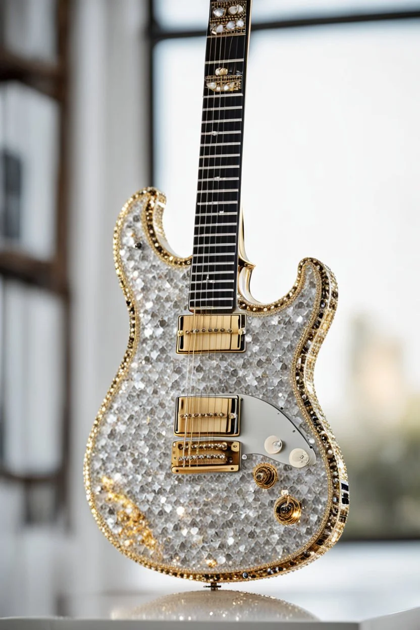 Electric Guitar made of luxury Cyristal diamonds