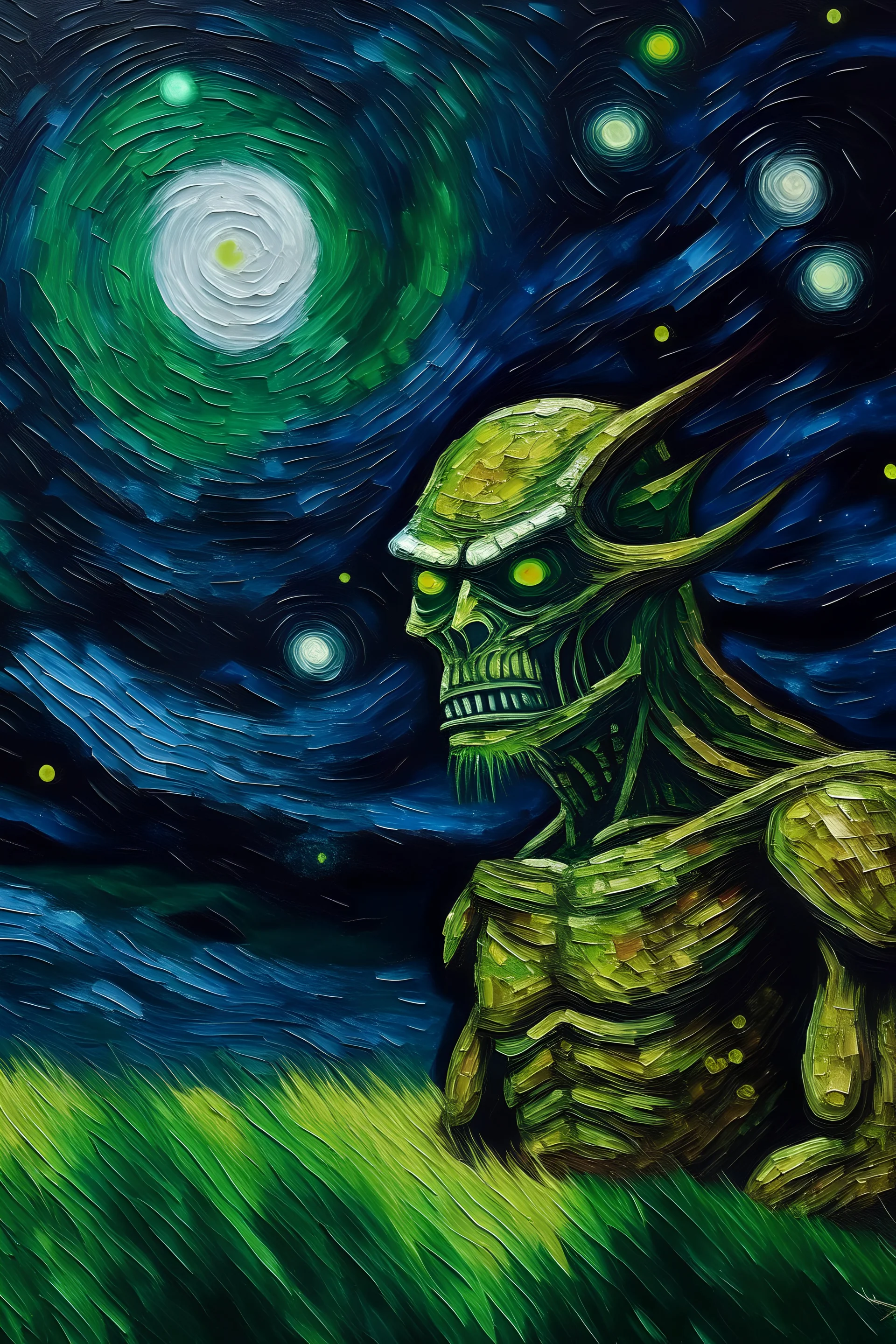 Predator in starry night from Van Gogh