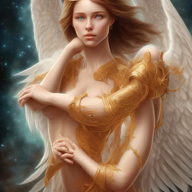 A beautiful angel drawing a beautiful Pipi with accurate body parts and anatomical parts with high resolution, painting with full HD quality, 4K, 8K, 16K, Mahshar's artwork