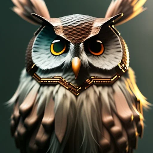 Owl, shallow depth of field, macro lens, unreal engine 5, ultra detailed, light fur highly detail, ultra realistic