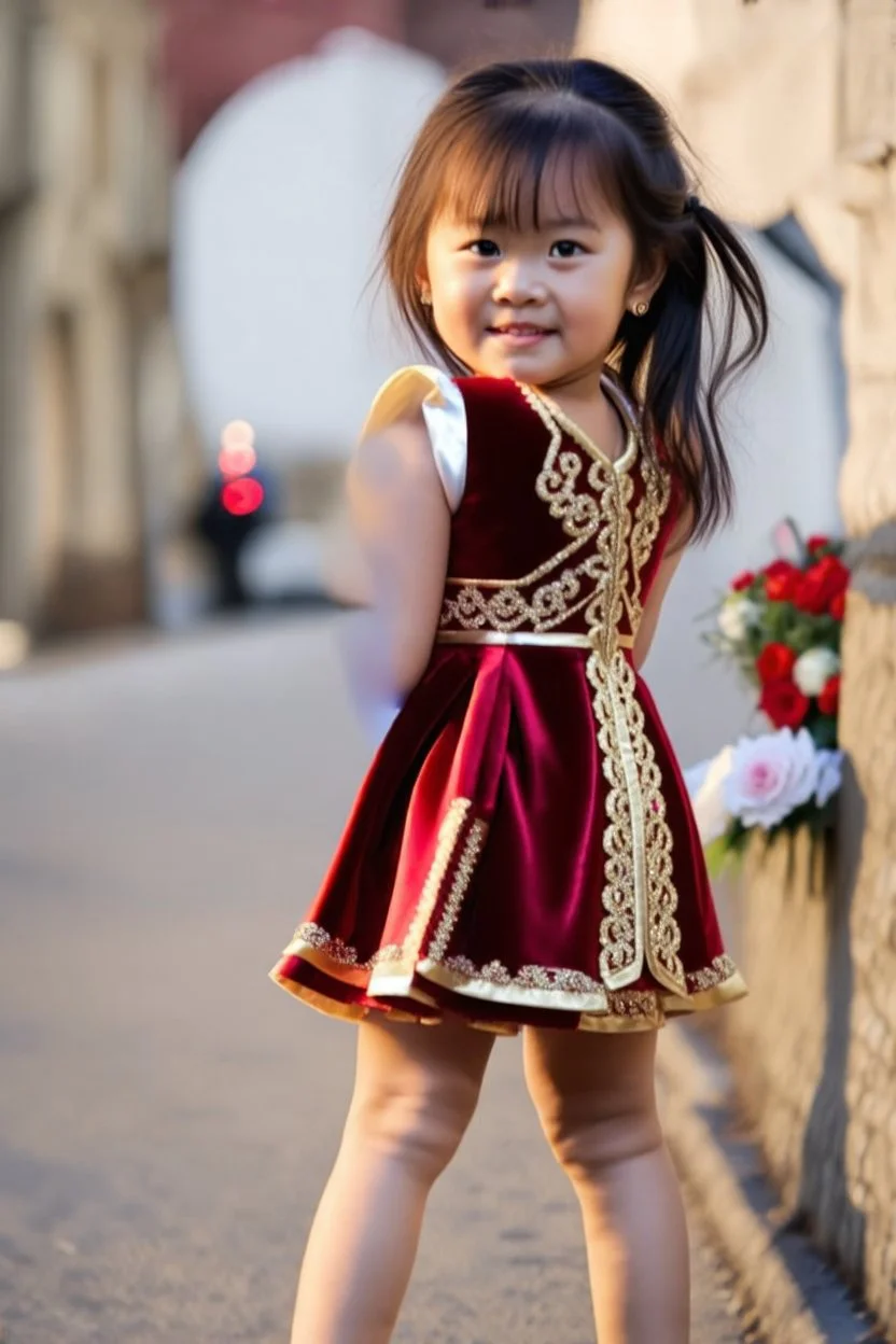 remove background, very pretty little girl in same costum