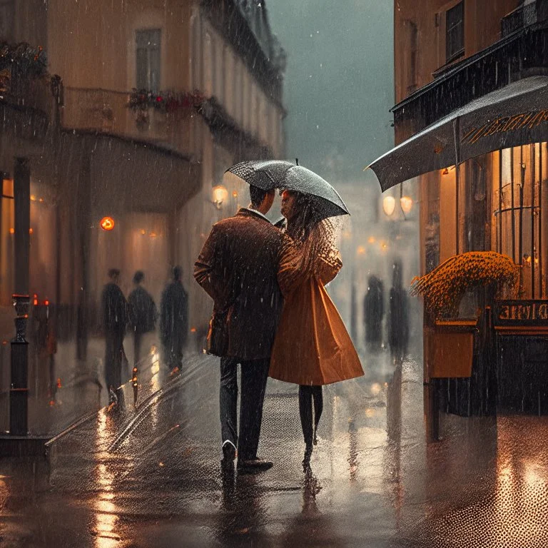 rainy street romantic