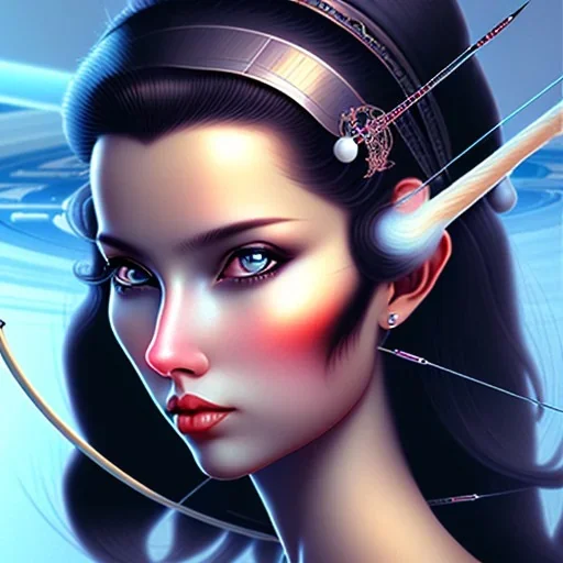 black hair lady archer top on Saturn