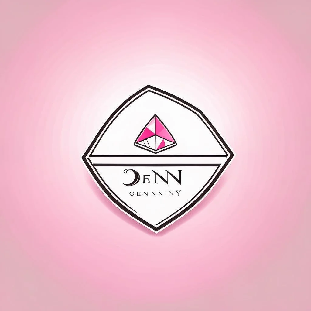 Create a logo for Deniz, a boutique of diamond-inspired dresses, Baby Pink