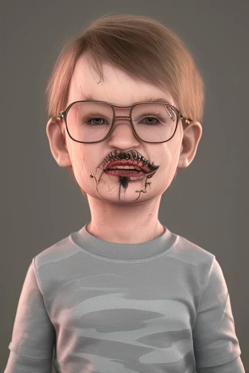 Dahmer toddler, full body, angry, bokeh, hyper realistic